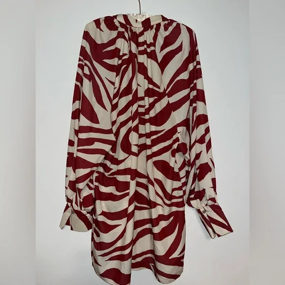 NEW W TAG BLOGGER FAVE OVERSIZED TIE DETAIL ZEBRA PRINT DRESS SIZE LARGE - Picture 6 of 9